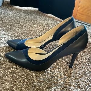 NAVY BLUE leather Nine West heels